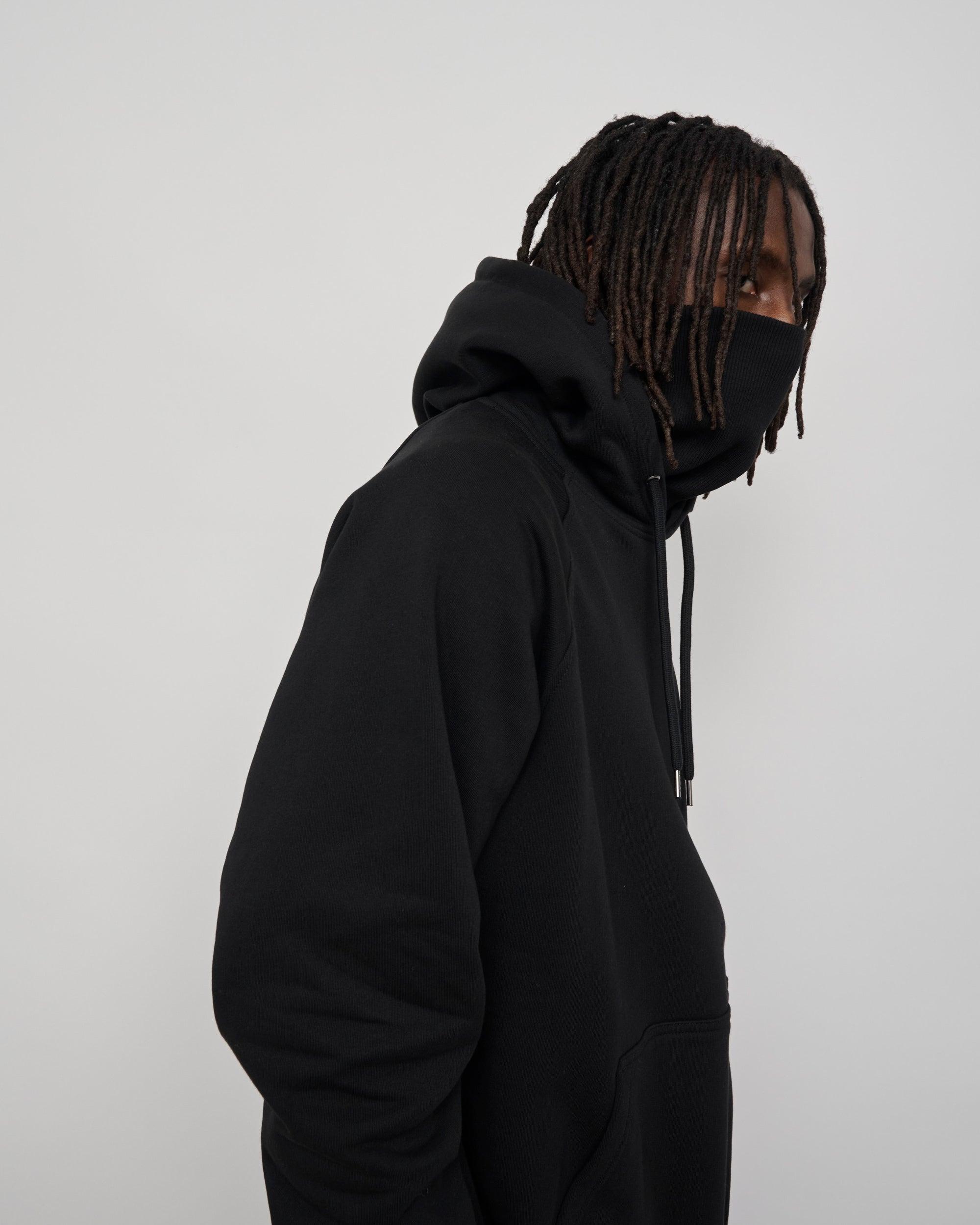Cleptomanicx Mask Boxy Hooded Black Sweat Herren schwarz